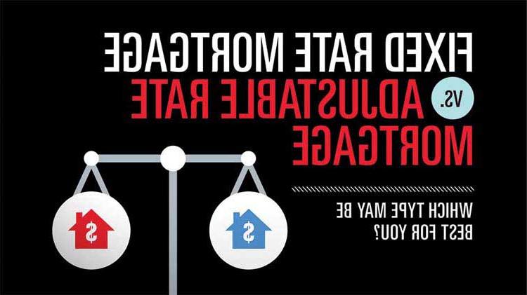 Graphic saying Fixed Rate Mortgage vs. Adjustable Rate Mortgage and showing a scale.